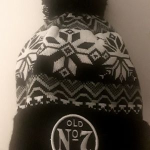 Black and white beanie